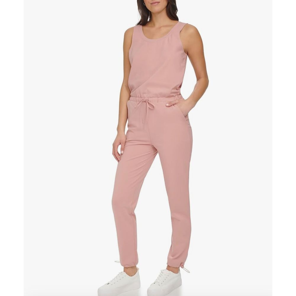 Andrew Marc Womens‎ Sleeveless Stretch Fit Sporty Knit Jumpsuit Size M Rose NWT